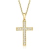 image:imageRossSimons Charles Garnier Grace 50 ct tw CZ Cross Pendant Necklace in 18kt Gold Over Sterling 17 inches
