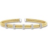 image:imageRossSimons Charles Garnier Mesh 20 ct tw CZ Station 2Row Cuff Bracelet in 2Tone Sterling 75 inches