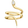 image:imageRossSimons Italian 20 Carat CZ Snake Ring in 18kt Gold Over SterlingCubic Zirconia