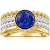 image:imageRossSimons Lapis and 30 ct tw White Topaz MultiRow Ring in Sterling Silver and 18kt Gold Over SterlingLapis Lazuli
