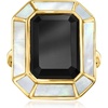 image:imageRossSimons Onyx and MotherOfPearl Ring in 18kt Gold Over Sterlingmother of pearl