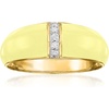 image:imageRossSimons Pastel Yellow Enamel Dome Ring With Diamonds in 18kt Gold Over SterlingDiamond