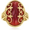 image:imageRossSimons Red Agate Heart Scroll Ring in 18kt Gold Over SterlingAgate