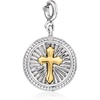 image:imageRossSimons Sterling Silver and 18kt Gold Over Sterling Cross Disc Charm