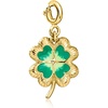 image:imageRossSimons Tonal Green Enamel Clover Charm in 18kt Gold Over Sterling