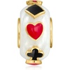 image:imageRossSimons White Jade and Multicolored Enamel Card Suit Bead Charm in 18kt Gold Over Sterling