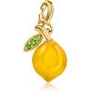 image:imageRossSimons Yellow Chalcedony Lemon Charm With Chrome Diopsides in 18kt Gold Over Sterling