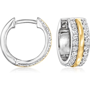 image:imageCharles Garnier 70 ct tw CZ Hoop Earrings in 2Tone Sterling