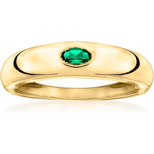 image:imagePure Collection by RossSimons 020 Carat Oval LabGrown Emerald Ring in 18kt Gold Over SterlingCreated Emerald
