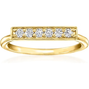 image:imagePure Collection by RossSimons 025 ct tw LabGrown Diamond Bar Ring in 18kt Gold Over SterlingDiamond