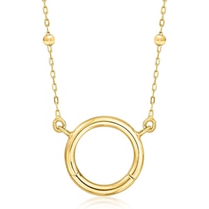 image:imagePure Collection by RossSimons Italian 14kt Yellow Gold CharmCompatible Beaded Station NecklaceNo Gemstone
