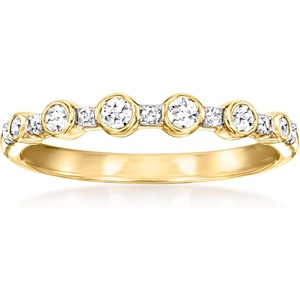 image:imageRossSimons 025 ct tw BezelSet LabGrown Diamond Ring in 18kt Gold Over SterlingDiamond