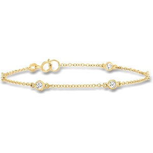 image:imageRossSimons 050 ct tw BezelSet CZ Station Bracelet in 18kt Gold Over SterlingCubic Zirconia