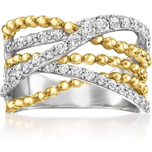image:imageRossSimons 100 ct tw LabGrown Diamond Highway Ring in Sterling Silver and 18kt Gold Over SterlingDiamond