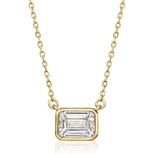 image:imageRossSimons 120 Carat EmeraldCut CZ Necklace in 18kt Gold Over SterlingCubic Zirconia