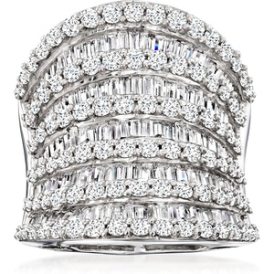 image:imageRossSimons 1310 ct tw CZ MultiRow Ring in Sterling SilverCubic Zirconia