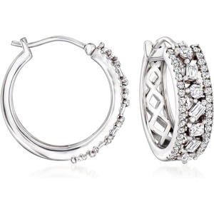 image:imageRossSimons 170 ct tw MultiShaped CZ Hoop Earrings in Sterling Silver