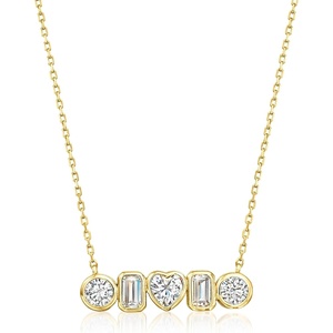 image:imageRossSimons 180 ct tw MultiShaped CZ Necklace in 18kt Gold Over Sterling 16 inches