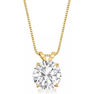 image:imageRossSimons 200 Carat CZ Solitaire Necklace in 14kt Yellow GoldCubic Zirconia