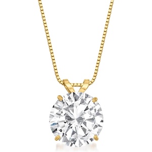image:imageRossSimons 250 Carat CZ Solitaire Necklace in 14kt Yellow GoldCubic Zirconia