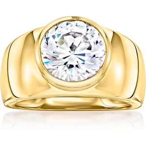 image:imageRossSimons 350 Carat BezelSet CZ Ring in 18kt Gold Over SterlingCubic Zirconia