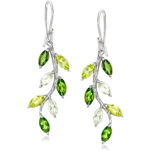 image:imageRossSimons 350 ct tw MultiGemstone Vine Drop Earrings in Sterling Silver