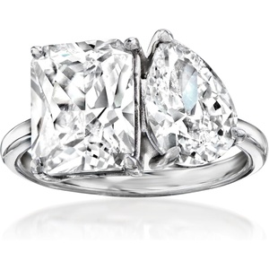 image:imageRossSimons 570 ct tw CZ Toi Et Moi Ring in Sterling SilverCubic Zirconia