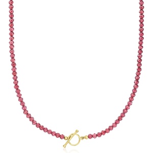image:imageRossSimons 6000 ct tw Garnet Bead Toggle Necklace in 18kt Gold Over SterlingGarnet