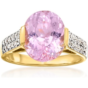 image:imageRossSimons 650 Carat Kunzite Ring With 35 ct tw Diamonds in 14kt Yellow GoldKunzite