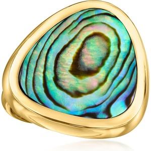 image:imageRossSimons Abalone Shell Triangular Ring in 18kt Gold Over Sterlingshell