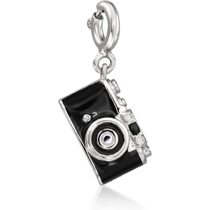 image:imageRossSimons Black Enamel Camera Charm in Sterling Silver