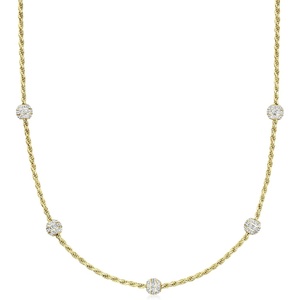 image:imageRossSimons Charles Garnier 210 ct tw CZ Ball Station Necklace in 18kt Gold Over Sterling 18 inches