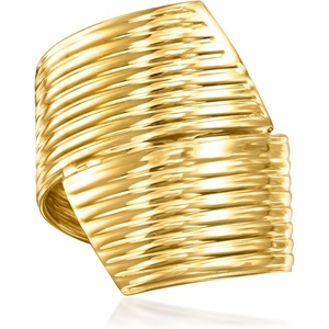 image:imageRossSimons Italian 14kt Yellow Gold Lined Bypass RingNo Gemstone