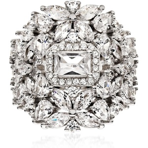 image:imageRossSimons Italian 470 ct tw CZ Floral Ring in Sterling SilverCubic Zirconia