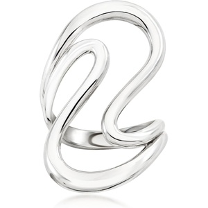 image:imageRossSimons Italian Sterling Silver OpenSpace Wave RingNo Gemstone
