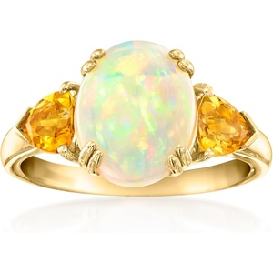 image:imageRossSimons Opal and 60 ct tw Citrine 3Stone Ring in 14kt Yellow GoldCitrine