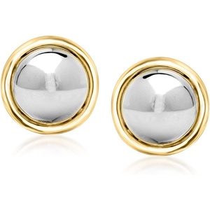 image:imageRossSimons Sterling Silver and 14kt Yellow Gold Domed Stud Earrings
