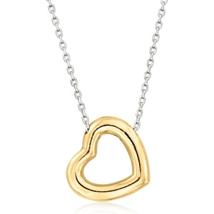 image:imageRossSimons Sterling Silver and 18kt Gold Over Sterling Heart Necklace 18 inches