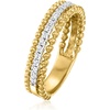 image:imageRossSimons 025 ct tw Diamond Beaded 3Row Ring in 18kt Gold Over SterlingDiamond