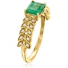 image:imageRossSimons 090 Carat Emerald and 10 ct tw Diamond Leaf Ring in 14kt Yellow GoldEmerald