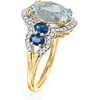 image:imageRossSimons 490 Carat Aquamarine and 110 ct tw Sapphire Ring With 28 ct tw Diamonds in 14kt Yellow GoldAquamarine