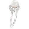 image:imageRossSimons 657mm Cultured Pearl and 25 ct tw Diamond Ring in 14kt White Gold