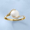 image:imageRossSimons 885mm Cultured Pearl Ring With Diamonds in 14kt Yellow Gold