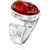 image:imageRossSimons Amber Hammered OpenWrap Ring in Sterling SilverAmber
