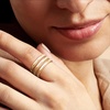 image:imageRossSimons Italian 14kt Yellow Gold 3Row RingNo Gemstone