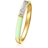 image:imageRossSimons Pastel Green Enamel Ring With Diamonds in 18kt Gold Over SterlingDiamond