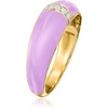 image:imageRossSimons Pastel Purple Enamel Dome Ring With Diamonds in 18kt Gold Over SterlingDiamond
