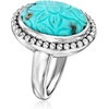 image:imageRossSimons Turquoise Carved Flower Ring in Sterling SilverCreated Turquoise