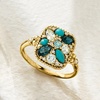 image:imageRossSimons Turquoise and 66 ct tw MultiGemstone Ring With 12 ct tw LabGrown Diamonds in 18kt Gold Over Sterling