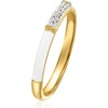 image:imageRossSimons White Enamel Ring With Diamonds in 18kt Gold Over SterlingDiamond